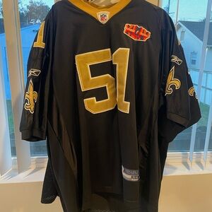 Saints Jonathan Vilma #51 Super Bowl XLIV Reebok Stitched Jersey (Size 54)